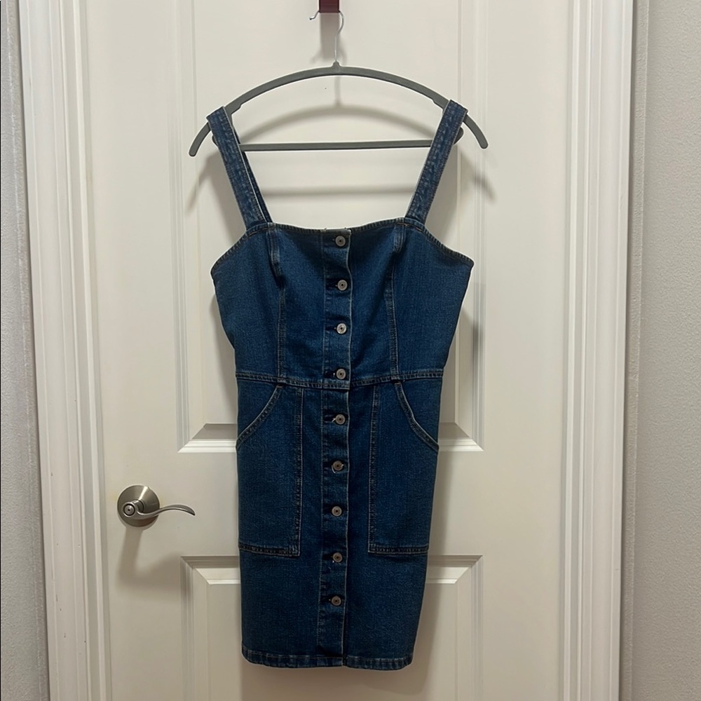 Denim Button-Down Dress
